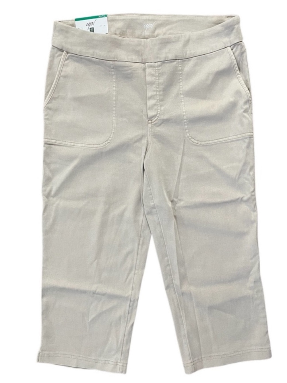 NWT Up! Pull On Stretch Capri Pants Tan Size XL